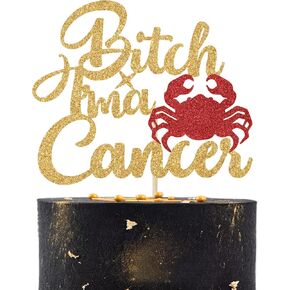 Cancer Birthday Cake Topper, Glittery Cancer Birthday Cake Decor, 12 Constellation Zodiac Birthday Party Decorations