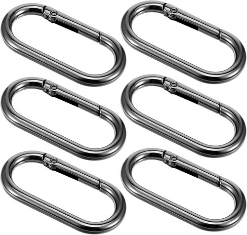 yolev 6 pcs carabiner oval carabiner ، 2 بوصة مفاتيح مقطع carabiner ، zinc alloy blup bling clips لحقائب الظهر ، المفاتيح ، حزام in Kuwait