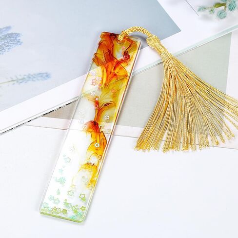 إشارة مرجعية مع شرابات 4pcs مستطيل المجوهرات السيليكون صنع القالب مع 20pcs شرابات حريرية ملونة لاتفاقية الإيبوكسي التي تصب حلي عيد الميلاد علامات الهدية الحرفية (2.5x14 سم ، مستطيل) in Kuwait