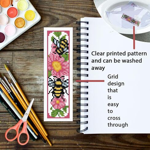ORIGACH 6 Set Horse Cross Stitch Bookmark Kit for Beginner with Backing Felt Floss Instructions DIY Stamped Embroidery Bookmark Kit for Adults, Book Lovers in Saudi Arabia