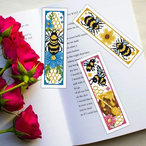 ORIGACH 6 Set Horse Cross Stitch Bookmark Kit for Beginner with Backing Felt Floss Instructions DIY Stamped Embroidery Bookmark Kit for Adults, Book Lovers in Saudi Arabia