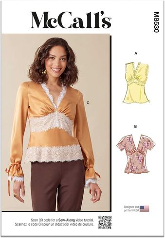 McCall's M8530K5 Misses Tops Tops Tops Packet ، رمز التصميم M8530 ، الأحجام 8-10-12-14-16 in Saudi Arabia