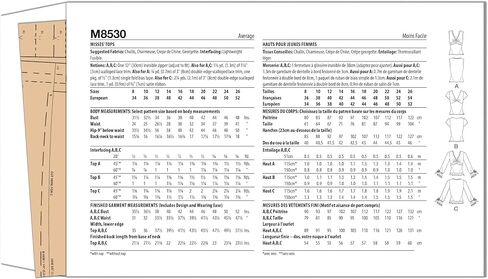 McCall's M8530K5 Misses Tops Tops Tops Packet ، رمز التصميم M8530 ، الأحجام 8-10-12-14-16 in Saudi Arabia
