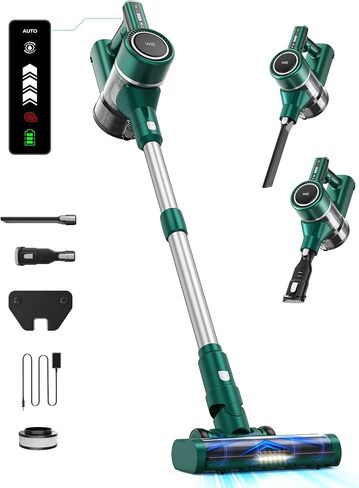 WIE Cordless Vacuum Cleaner for Home Rechargable, Powerful Suction Stick Handheld for 50+ Min Carpet Battery Lightweight, 6 LED Anti-Tangle Brush Brushless Motor Hardwood All Floor Pet Hair Car in Saudi Arabia