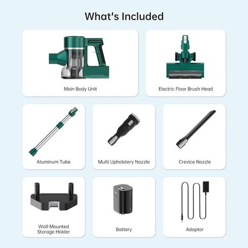 WIE Cordless Vacuum Cleaner for Home Rechargable, Powerful Suction Stick Handheld for 50+ Min Carpet Battery Lightweight, 6 LED Anti-Tangle Brush Brushless Motor Hardwood All Floor Pet Hair Car in Saudi Arabia