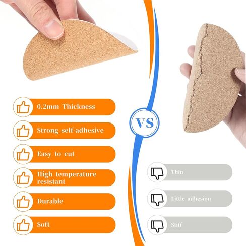 24 PCS Adhesive Cork Coasters, 4 Inch Brown Round Self Adhesive Cork for Coasters for DIY Crafts Drinks Home Tabletop Decoration in Saudi Arabia
