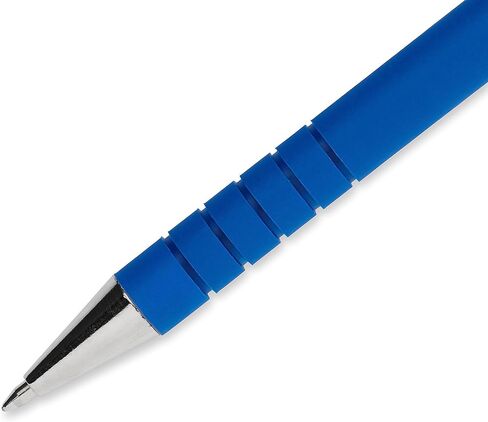 Paper Mate FlexGrip Ultra Stick Ball Pen, Fine Point, 0.80 mm, Blue Barrel, Blue Ink (9660131), Pack of 12 in Saudi Arabia