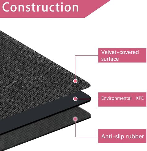 Mahjong Mat, 31.5x31.5 Inch 3mm Thickened American Mahjong Mat for Table with Rules Printed,Anti-Slip, Noise Reduction Mahjong Gift (Pink) in Saudi Arabia