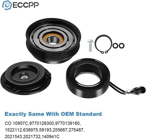 ECCPP A/C قابض الضاغط 2001-2006 مناسب لشركة Hyundai Santa Fe 2.7L التيار المتناوب قابض الضاغط مجموعة تجميع بكرة لفائف مجموعة in Saudi Arabia