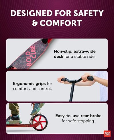 Big 2 Wheeler | سكوتر للأطفال والمراهقين الذين تتراوح أعمارهم بين 7 سنوات | اللعب والتنقل | تعليق أمامي مناسب مع عجلات 200 مم | ارتفاع قابل للتعديل من 86 إلى 111 سم in Kuwait