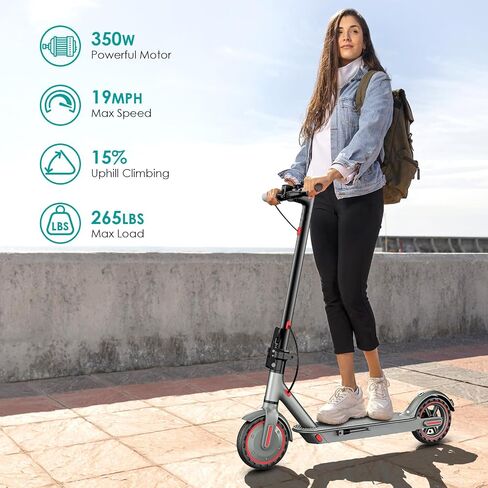 Electric Scooter for Adults,350W/500W/600W Powerful Motor,8.5/10" Tires,Up to 19/25 MPH,15/22/28 Mile Range,Dual Braking System,Foldable Lightweight EScooter for Young,Max Load 265 LBS,APP Control in Saudi Arabia
