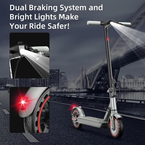 Electric Scooter for Adults,350W/500W/600W Powerful Motor,8.5/10" Tires,Up to 19/25 MPH,15/22/28 Mile Range,Dual Braking System,Foldable Lightweight EScooter for Young,Max Load 265 LBS,APP Control in Saudi Arabia