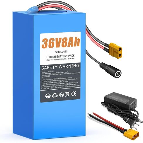 36V Lithium Ebike Battery 8Ah Rechargeable with 25A BMS, Compatible with Jetson Bolt pro Electric Bikes, for 100W-600W Motors E-Scooters, ATVs, Electric Dirt Bikes, Solar Storage (36V8Ah) in Kuwait