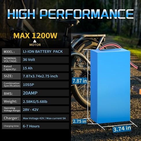 36V Lithium Ebike Battery 8Ah Rechargeable with 25A BMS, Compatible with Jetson Bolt pro Electric Bikes, for 100W-600W Motors E-Scooters, ATVs, Electric Dirt Bikes, Solar Storage (36V8Ah) in Kuwait