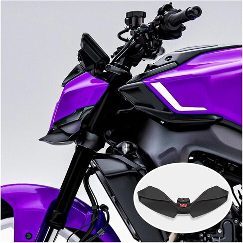 Compatible with MT-09 MT09 SP 2024 2025 Motorcycle Carbon Downforce Naked Frontal Spoilers Winglet Aerodynamic Wing Front Spoiler Kit(Carbon Fiber-Grey) in Saudi Arabia