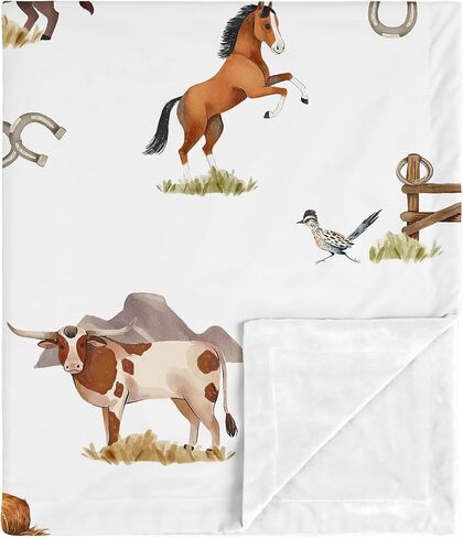 تصميمات سويت جوجو وايلد ويست باندانا بيبي بوي يتلقى بطانية قماط آمنة لحديثي الولادة أو الأطفال الصغار، عربة مقعد سيارة ناعمة من مينكي - أحمر رعاة البقر في جنوب غرب البلاد in Kuwait