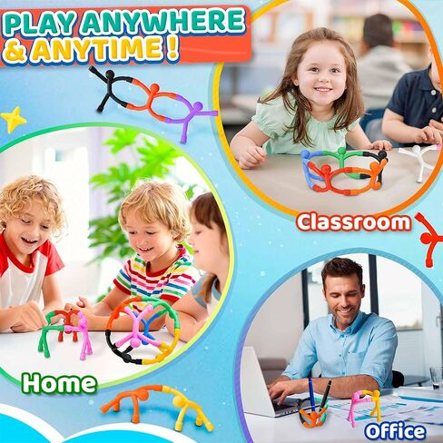 Cute Magnet Men Toys 5PCS, Multipurpose Stretchy Fidget Toys for Kids Adults Colorful Magnetic People Travel Toy, Funny Fridge Magnet Cool Office Desk Magnetic Toys Easter Basket Stuffers for Toddler in Kuwait