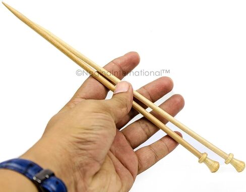 Elegant Rosewood & Maple Crafted Deluxe Knitting Needles | Knit & Crochet Accessories | Yarn Arts & Crafts | Nagina International (US Size 15 (10mm), Rosewood Head) in Saudi Arabia