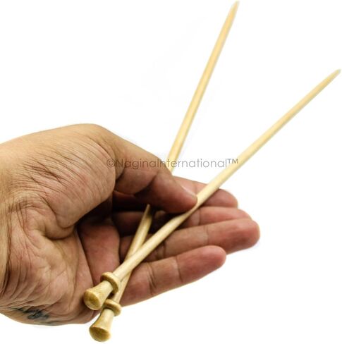 Elegant Rosewood & Maple Crafted Deluxe Knitting Needles | Knit & Crochet Accessories | Yarn Arts & Crafts | Nagina International (US Size 15 (10mm), Rosewood Head) in Saudi Arabia