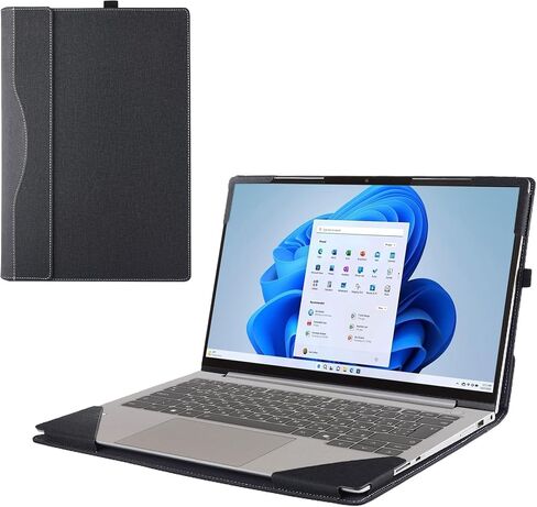 Laptop Cover Case for Lenovo ThinkBook 14 Gen 6 / Gen 7/Gen 8 14" Notebook PC (NOT Working with Other Lenovo Models). 2-in-1 PU Leather Detachable Notebook Sleeve (Black) in Kuwait
