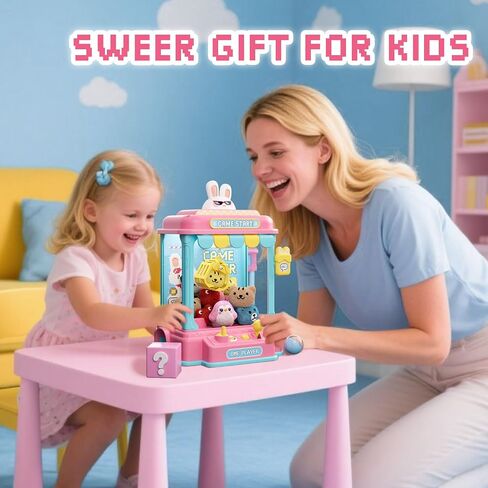 Mini Claw Machine for Kids ، Pixel Art Art Rabbit Vending Machine Toys for Girls ، و Machines Candy Claw مع لعبة أفخم وكبسولة لمدة 3 سنوات ، حفلة عيد ميلاد لطفل 3-8 سنوات in Kuwait