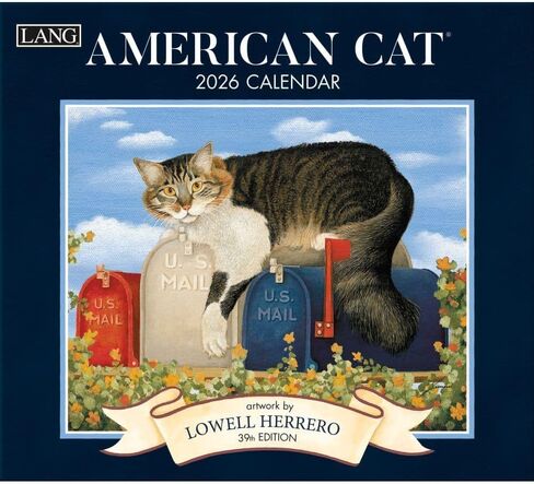 Lang Companies ، American Cat 2026 Wall Calendar by Lowell Herrero ، 13.4 'x 12' '، in Saudi Arabia
