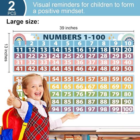 Boho Math Posters Numbers 1-100 Decorations Chartings Chart للمعلمين ， مجموعة لوحة النشرات ، عدد اللافتات الرياضية الرسم in Saudi Arabia