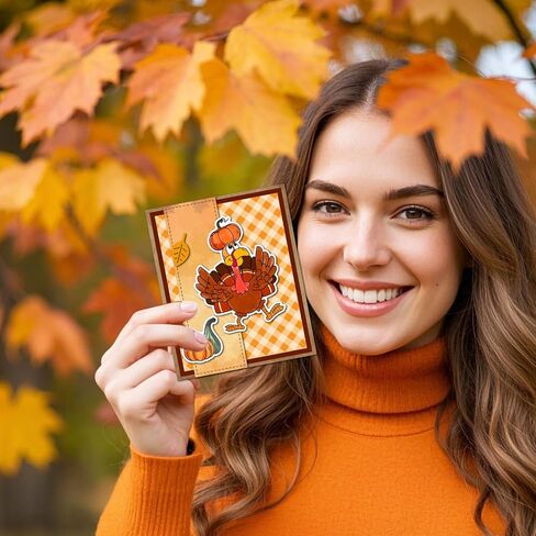 Globleland Fall Turkey Funny Silicone Stamp Metal Metal عيد الشكر قرع قطع القطع قطع الخريف البركة الطلاء الحرف مقرات لصنع البطاقات. in Kuwait