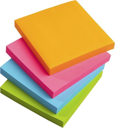 Office Depot® Brand منبثقة الملاحظات اللزجة ، مع علبة التخزين ، 3 "× 3" ، ألوان زاهية متنوعة ، 100 ورقة لكل وسادة ، حزمة من in Saudi Arabia