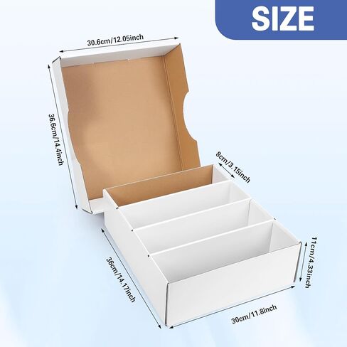 4 Row Trading Card Storage Box Cardboard Card Storage Organizer for Tcg, Mtg, Sports Cards, Baseball Cards in Saudi Arabia