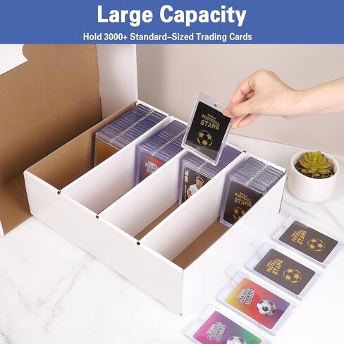 4 Row Trading Card Storage Box Cardboard Card Storage Organizer for Tcg, Mtg, Sports Cards, Baseball Cards in Saudi Arabia