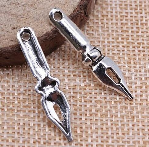 Silver Fountain Pen Planner Charm ، سحر سوار ، سحر Dangle ، مخططي محطات دفتر المسافرين ، المنتجات المكتبية ، إعادة التعبئة والأغطية التقويمات والمخططين والمنظمين الشخصيين in Saudi Arabia