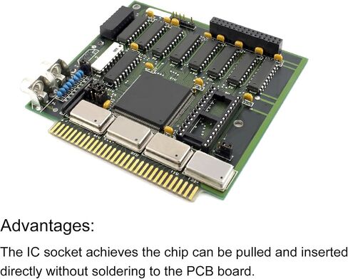 MECCANIXITY DIP IC Chip Socket Adapter Flat Pin 16P 2.54mm Pitch IC Socket for PCB Board Chip, 30 Pack in Saudi Arabia
