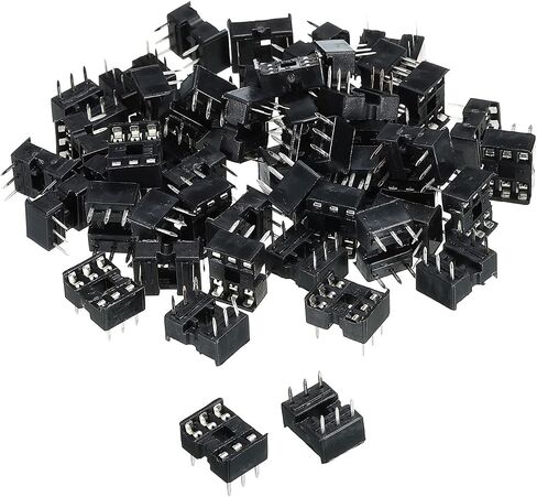 MECCANIXITY DIP IC Chip Socket Adapter Flat Pin 16P 2.54mm Pitch IC Socket for PCB Board Chip, 30 Pack in Saudi Arabia