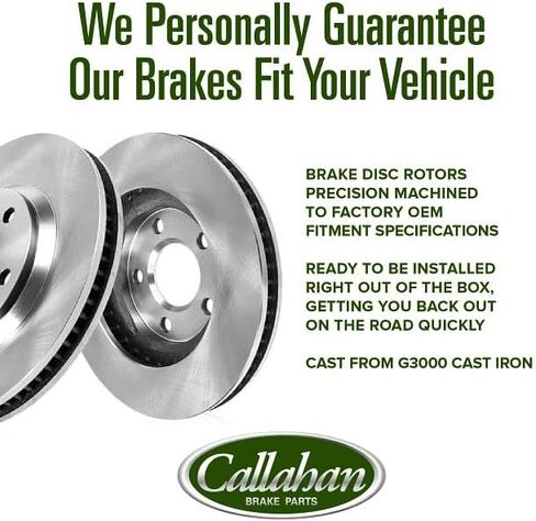 مجموعة الفرامل الأمامية Callahan لسيارة Chevy Malibu Camaro S10 GMC S15 Jimmy Sonoma Buick Regal Pontiac Bonneville Cutlass دوارات الفرامل المحفورة والمشقوقة استبدال وسادات الفرامل السيراميكية: دوار 10.51 بوصة in Kuwait