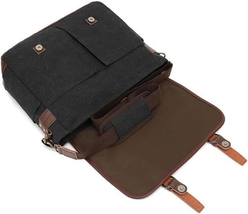 Women Vintage Briefcases Canvas Laptop Bags Portable Messenger Bag for Business Briefcase Shoulder Bag in Saudi Arabia