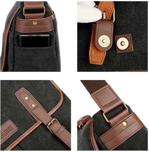 Women Vintage Briefcases Canvas Laptop Bags Portable Messenger Bag for Business Briefcase Shoulder Bag in Saudi Arabia