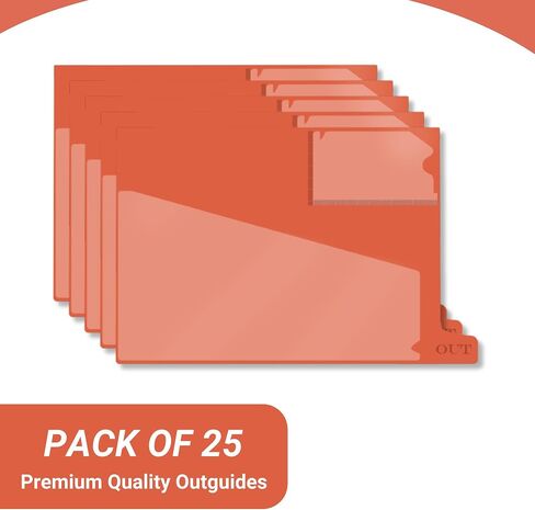 Doctor Stuff - Small Bottom Tab Vinyl Outguides, Diagonal Cut Front Pocket, Top Charge Out Slip Pocket, Plastic File Folder, Letter Size 9" x 13-1/4", Orange, 25/Box in Kuwait
