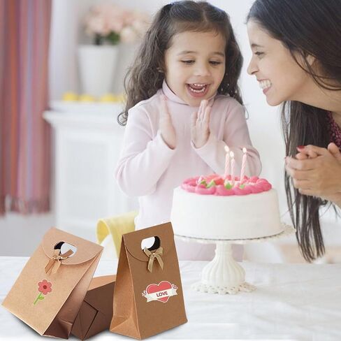أكياس هدايا صغيرة من Beageruo ، أكياس لفات الهدايا مع مقابض ، حقائب عيد ميلاد ، حقائب الورق البني كرافت للأعمال التجارية الصغيرة ، 6.3x4.7x2.3 بوصة (براون ، عدد واحد (حزمة 15)) in Saudi Arabia