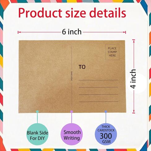 25 Pieces Blank Postcards for Mailing 4x6 Inches, Printable Heavyweight Paper Cards 14pt/300gsm for DIY Thank You Cards, Greeting Cards Birthday Card and More(White) in Saudi Arabia