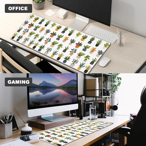 Potted Plant Branch Gaming Mouse Pad,12x31.5in Non-Slip Rubber Botanical Desk Mat,Large Extended Minimalist Mousepad for Office Home Laptop,Mice Pads Gifts,Game Lover Deskmat Decor in Saudi Arabia