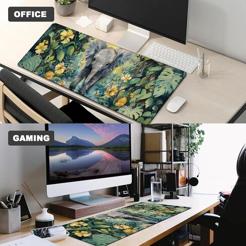 Potted Plant Branch Gaming Mouse Pad,12x31.5in Non-Slip Rubber Botanical Desk Mat,Large Extended Minimalist Mousepad for Office Home Laptop,Mice Pads Gifts,Game Lover Deskmat Decor in Kuwait