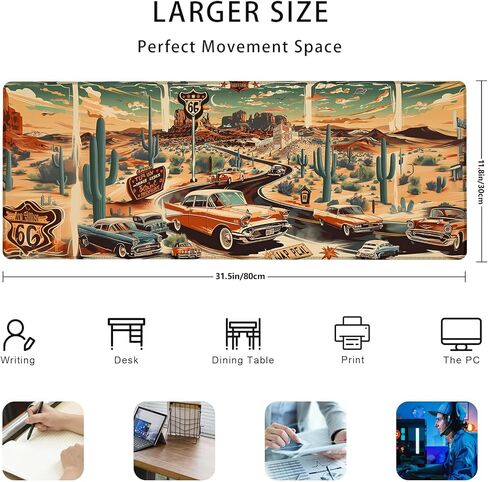 Fishing Gaming Mouse Pad Gifts 31.5" x 11.8", Non-Slip Rubber Base MousePads for Computers Laptop School Office Home Accessories Decor, Mouse Pad, Keyboard Desk Mat in Kuwait