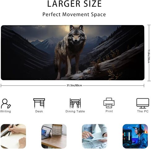 Fishing Gaming Mouse Pad Gifts 31.5" x 11.8", Non-Slip Rubber Base MousePads for Computers Laptop School Office Home Accessories Decor, Mouse Pad, Keyboard Desk Mat in Kuwait