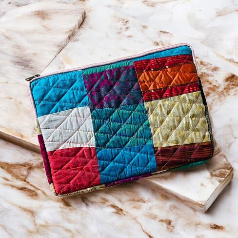 Laptop Sleeve - Crafted from Recovered Materials- for iPad, Tablet, Laptop- 5 Screen Size Diagonal_Multicolor (Bright Indian Prints, 13 inches) in Saudi Arabia
