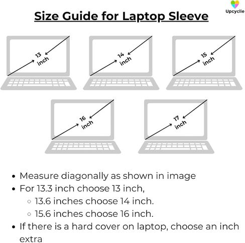 Laptop Sleeve - Crafted from Recovered Materials- for iPad, Tablet, Laptop- 5 Screen Size Diagonal_Multicolor (Bright Indian Prints, 13 inches) in Saudi Arabia