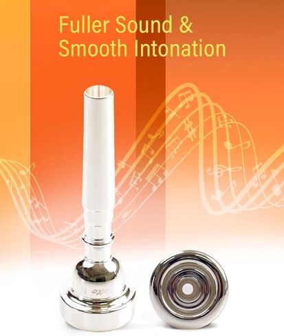 Libretto 7C Trumpet Mouthpiece, 2μm Silver Plated Bach Trumpet Mouthpiece w/Vacuum Packing, Compatible with C and B Trumpet, Designed for Beginners, Students, Intermediate Players in Kuwait