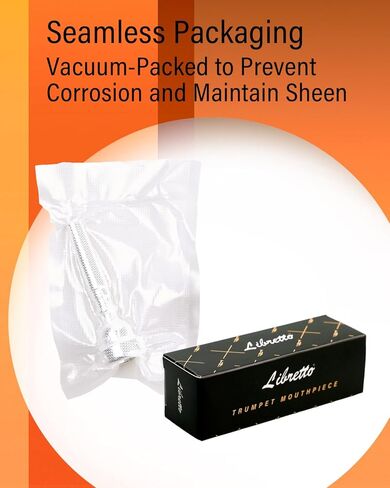 Libretto 7C Trumpet Mouthpiece, 2μm Silver Plated Bach Trumpet Mouthpiece w/Vacuum Packing, Compatible with C and B Trumpet, Designed for Beginners, Students, Intermediate Players in Kuwait