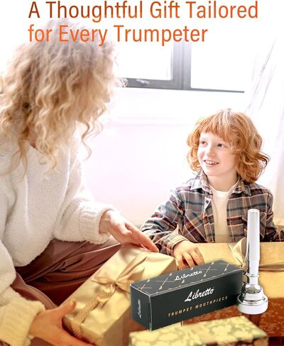 Libretto 7C Trumpet Mouthpiece, 2μm Silver Plated Bach Trumpet Mouthpiece w/Vacuum Packing, Compatible with C and B Trumpet, Designed for Beginners, Students, Intermediate Players in Kuwait