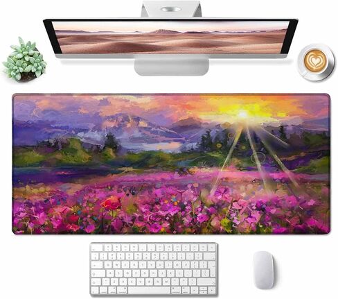 Gaming Mouse Pad, Large Mouse Pads for Desk, Non-Slip Rubber Base Mousepad, Keyboard Mouse Mat, Desk Pad with Stitched Edges, 31.5x15.7 inch Beach Pineapple in Saudi Arabia